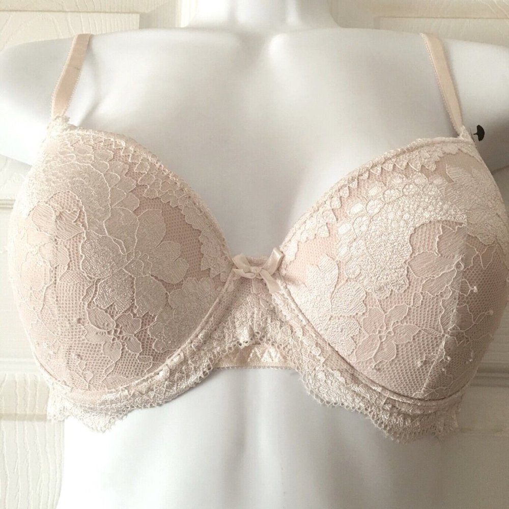 NWT Sophie B. Women's Multiway with Lace Overlay Beige Bra 36C ($42)